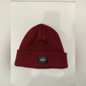 Obey Burgundy Beanie
